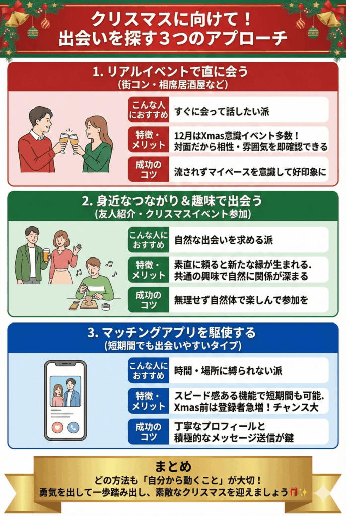 クリスマスに向けて出会いを探す方法