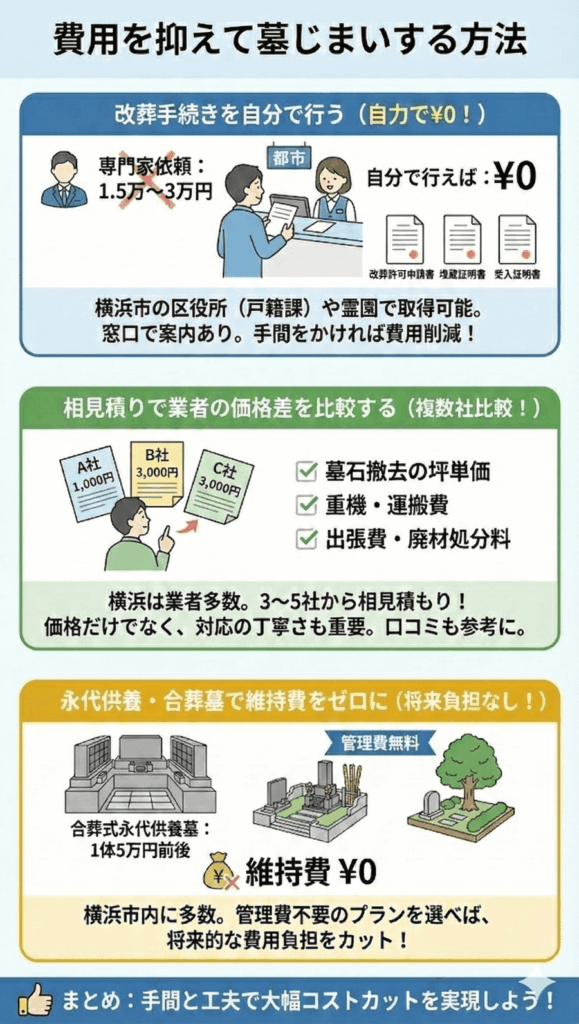 補助金がない横浜で費用を抑える3つの現実的な方法