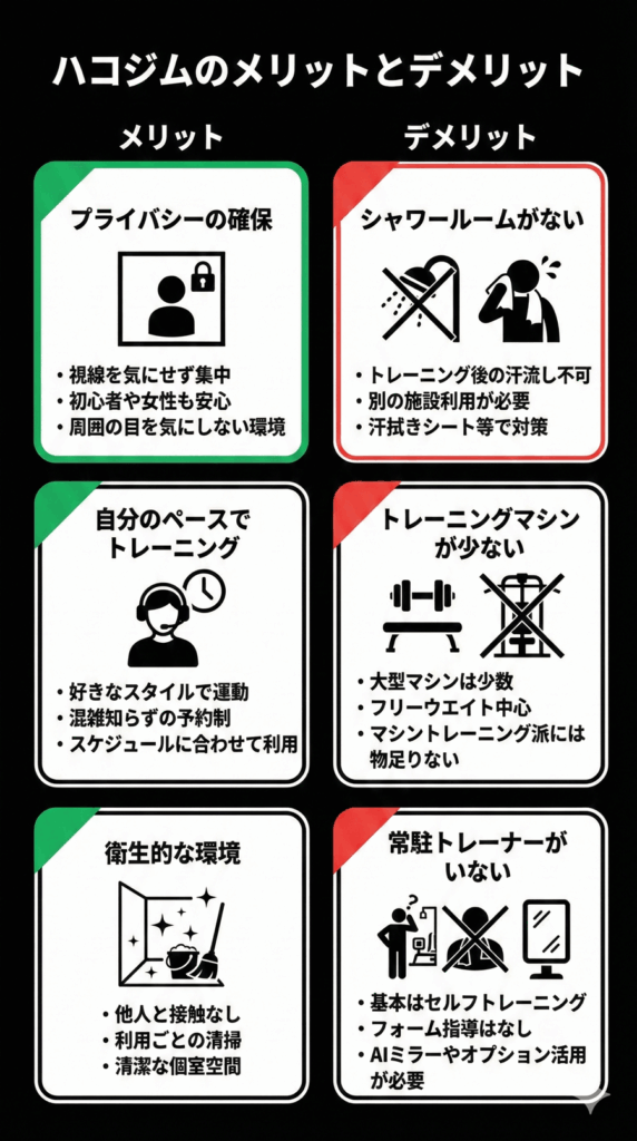 ハコジムのメリットとデメリット