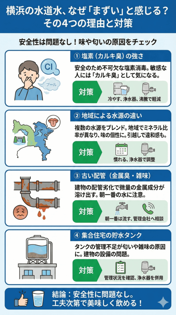 横浜の水道水が「まずい」と感じる理由