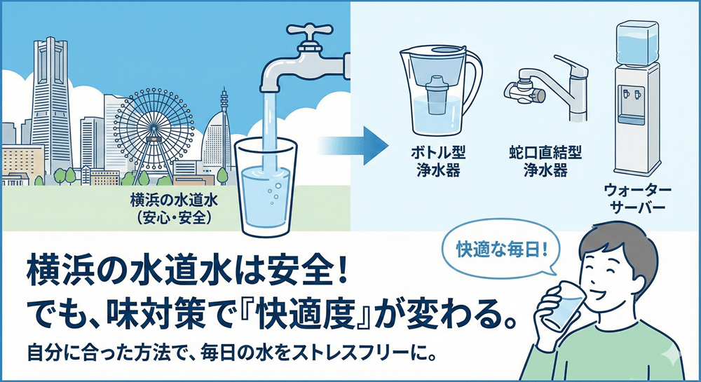 まとめ｜横浜の水道水は安心して飲めるが、味対策で快適度が変わる