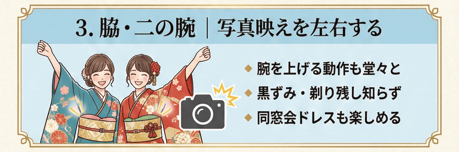 脇・二の腕|写真映えを左右する